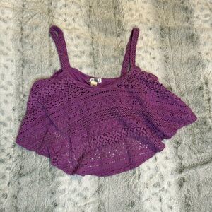 Decree Purple Lace Crop Top
